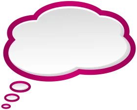 Elegant Pink Bordered Cloud-Shaped Thought Bubble Clipart Design Element