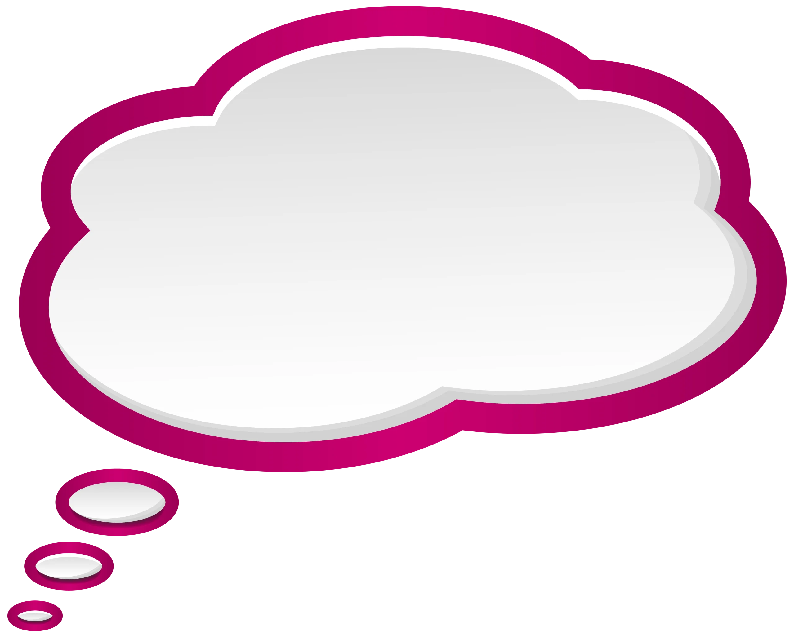 Elegant Pink Bordered Cloud-Shaped Thought Bubble Clipart Design Element