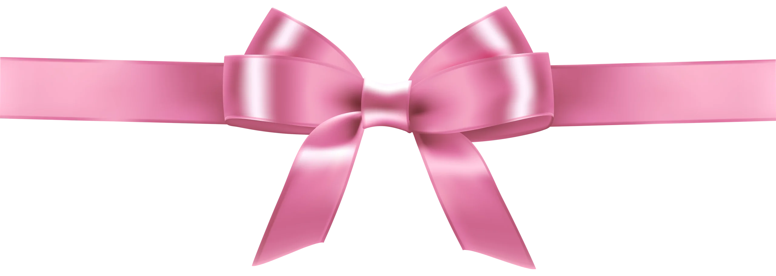 Elegant Pink Satin Ribbon Bow Clipart with Silky Soft Texture and Delicate Folds