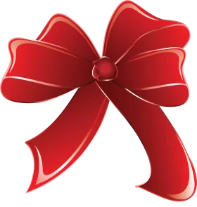 Elegant Red Bow Clipart: Festive Gift Wrapping Decoration Design Element
