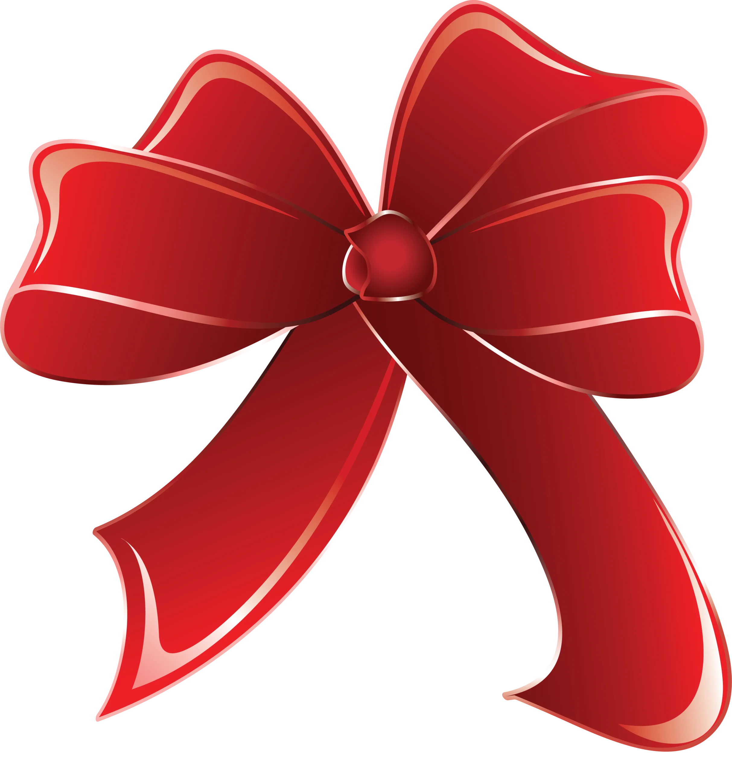 Elegant Red Bow Clipart: Festive Gift Wrapping Decoration Design Element