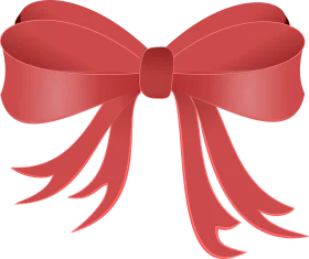 Elegant Red Bow Clipart: Luxurious Decorative Ribbon Design for Creative Projects