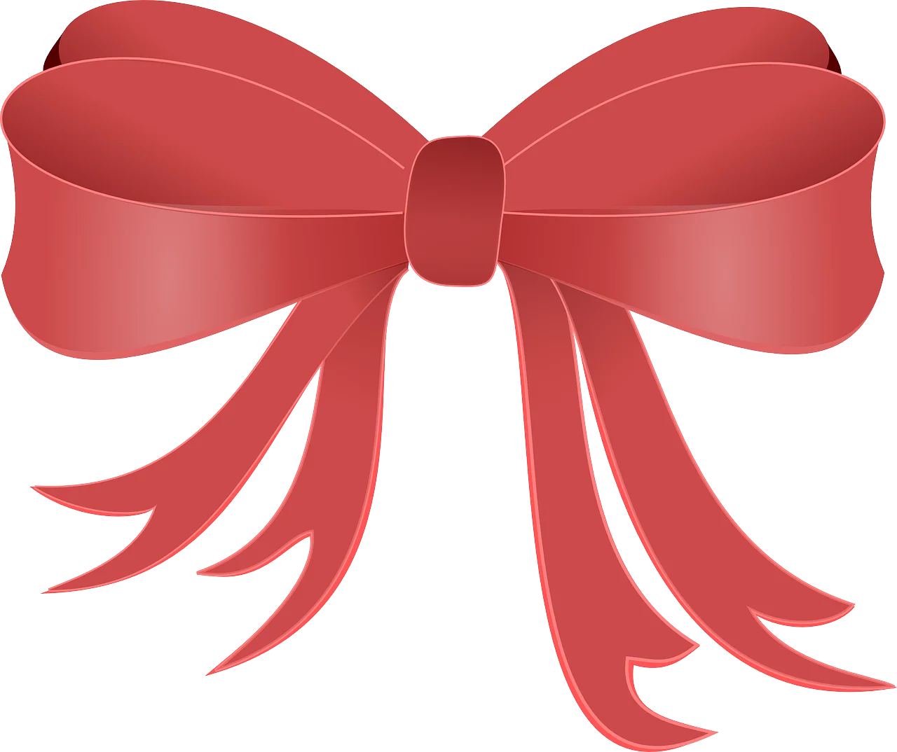 Elegant Red Bow Clipart: Luxurious Decorative Ribbon Design for Creative Projects