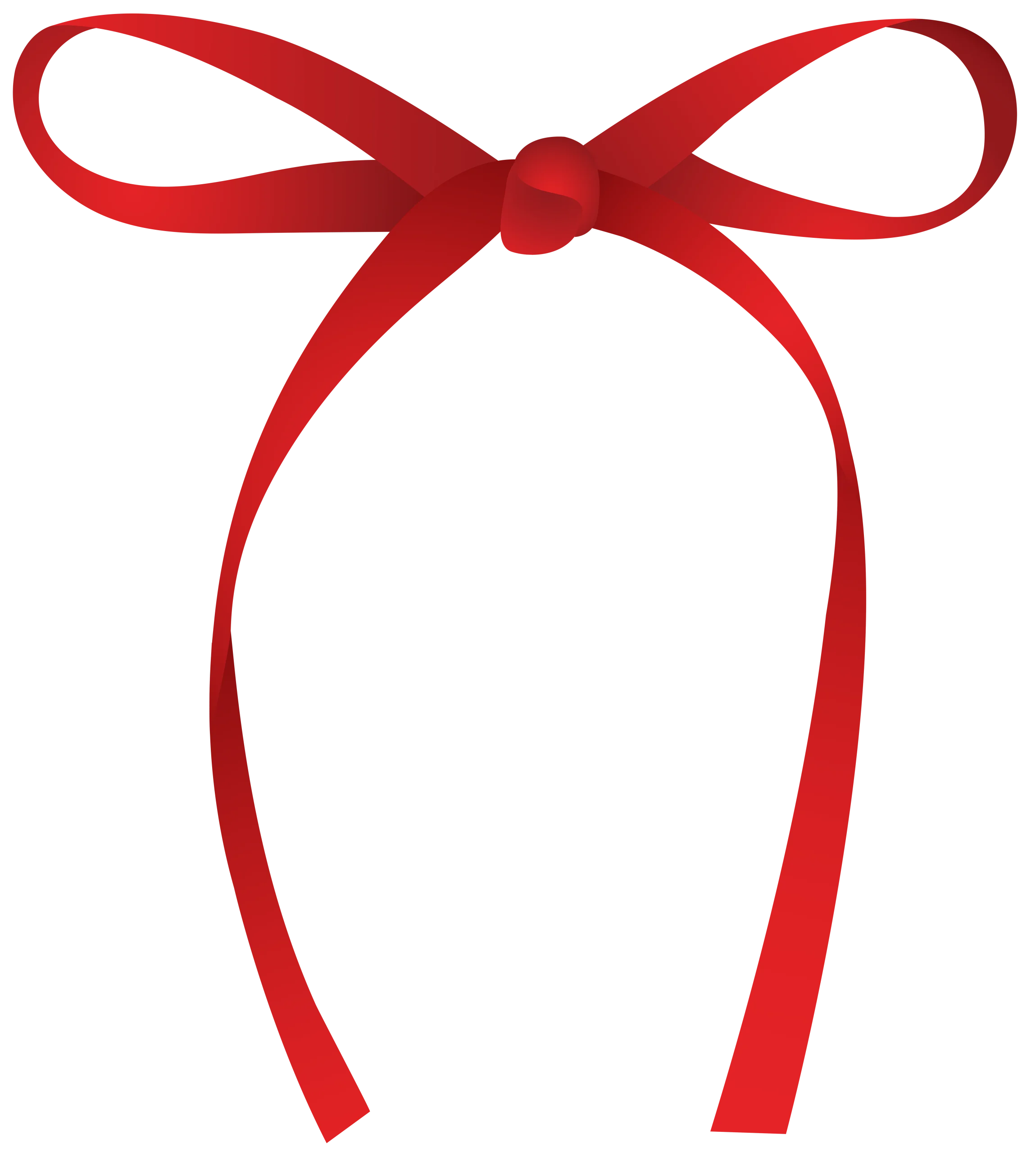 Elegant Red Ribbon Clipart with Delicate Bow - Perfect Graphic Design Element