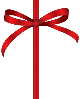 Elegant Red Satin Ribbon Tied in a Classic Bow Clipart Design Element
