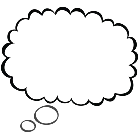 Elegant Thought Bubble Clipart with Whimsical Curved Outline Design