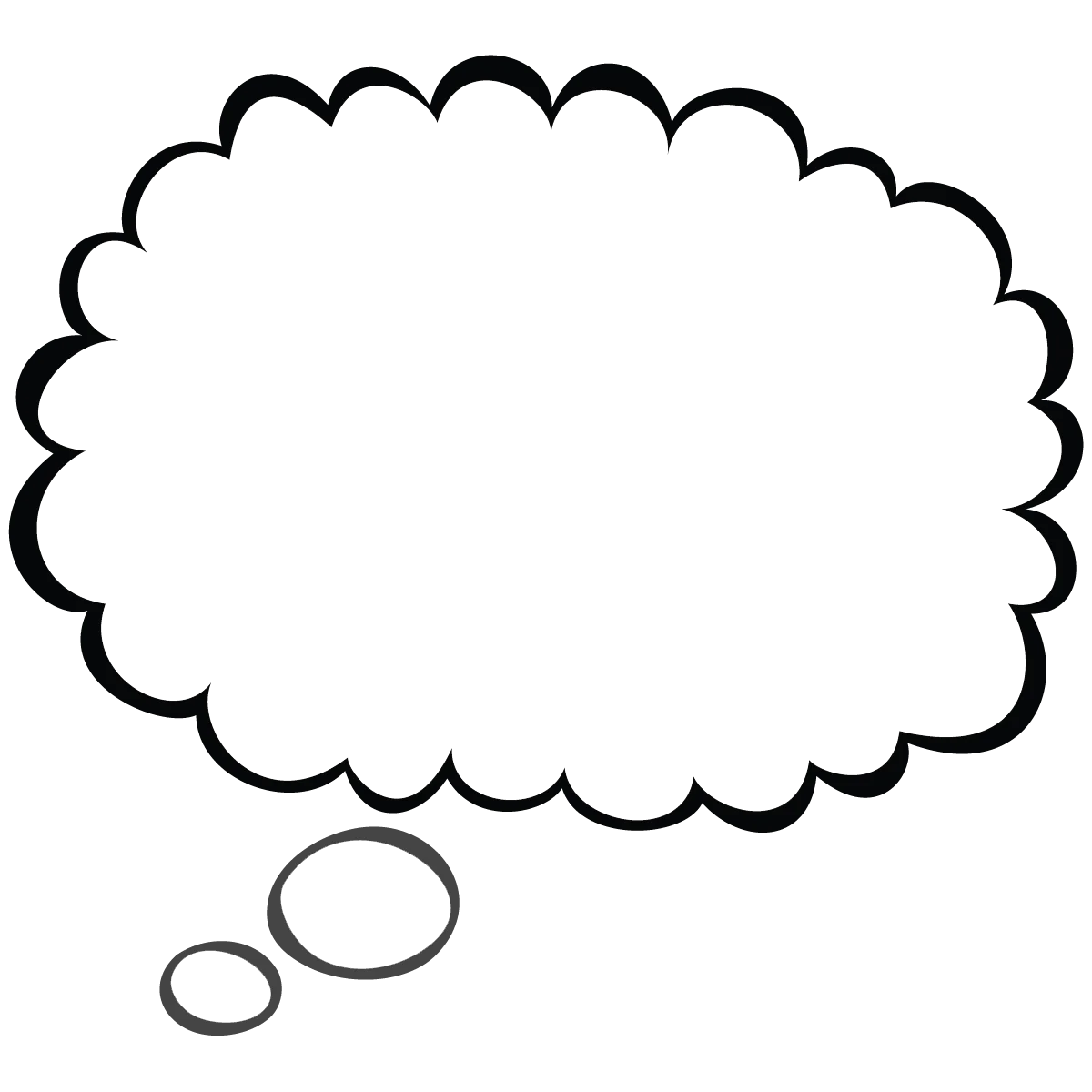 Elegant Thought Bubble Clipart with Whimsical Curved Outline Design