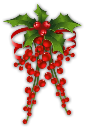 Enchanting Christmas Holly and Mistletoe Berries Festive Holiday Clipart Design