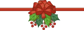 Festive Christmas Mistletoe and Bow Clipart Design with Holly Berries