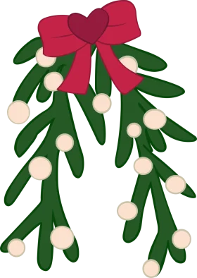 Festive Christmas Mistletoe Clipart with Lush Green Leaves and Pearly Berries