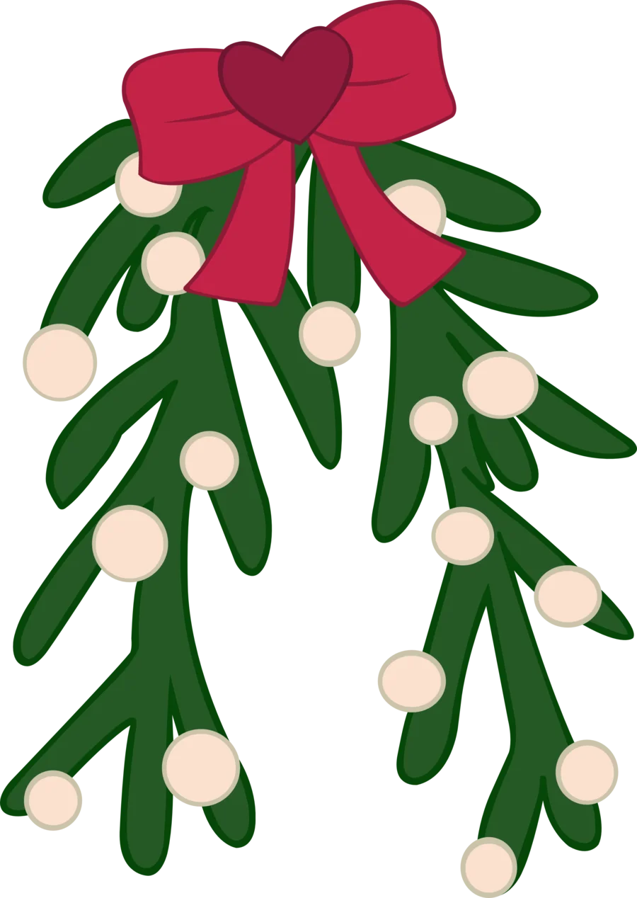 Festive Christmas Mistletoe Clipart with Lush Green Leaves and Pearly Berries