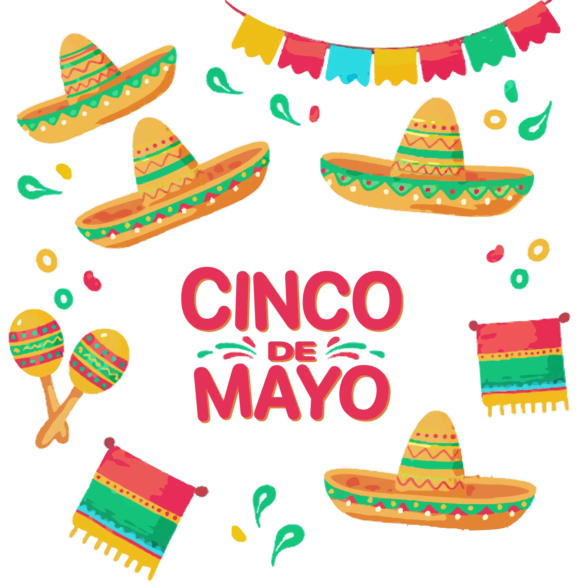 Festive Cinco de Mayo Celebration Clipart Collection with Traditional Mexican Elements