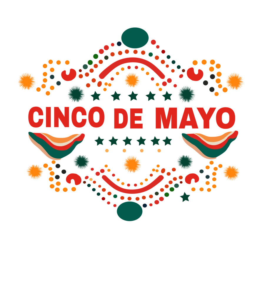 Festive Cinco de Mayo Celebration Clipart Design with Patriotic Mexican Flair