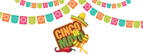 Festive Cinco de Mayo Celebration Clipart with Colorful Papel Picado Banners
