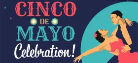 Festive Cinco de Mayo Celebration Clipart with Dancers and Typography
