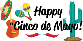 Festive Cinco de Mayo Celebration Clipart with Traditional Mexican Symbols