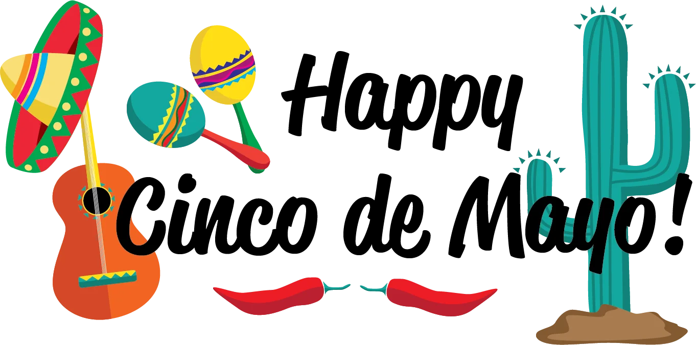 Festive Cinco de Mayo Celebration Clipart with Traditional Mexican Symbols