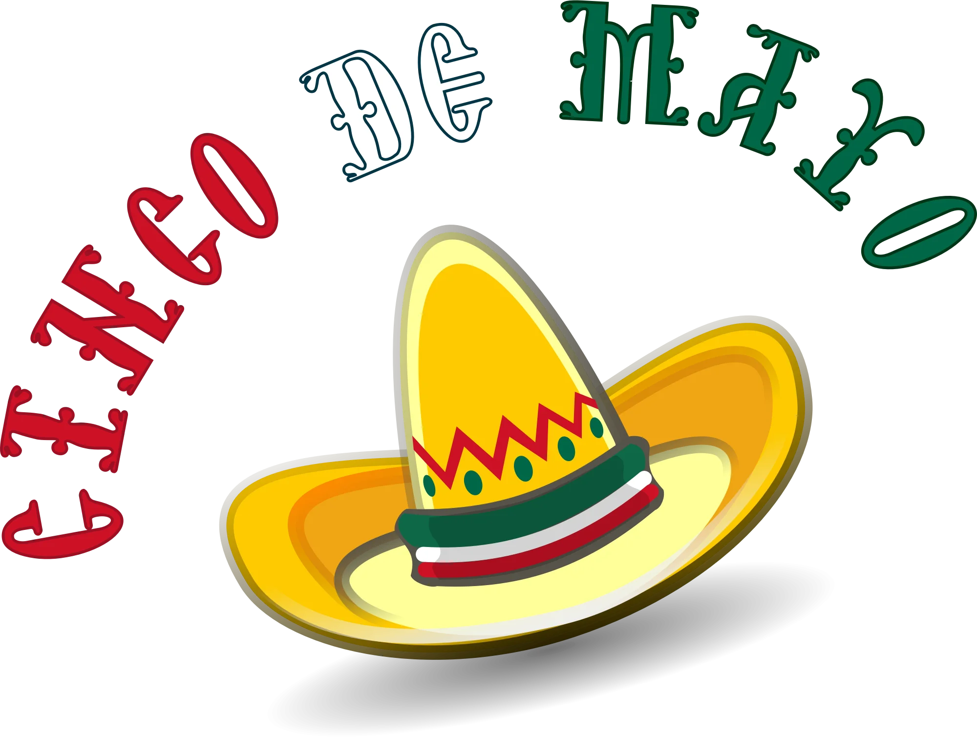 Festive Cinco de Mayo Celebration Clipart with Traditional Sombrero Design