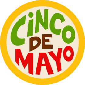 Festive Cinco de Mayo Celebration Logo Clipart with Colorful Lettering
