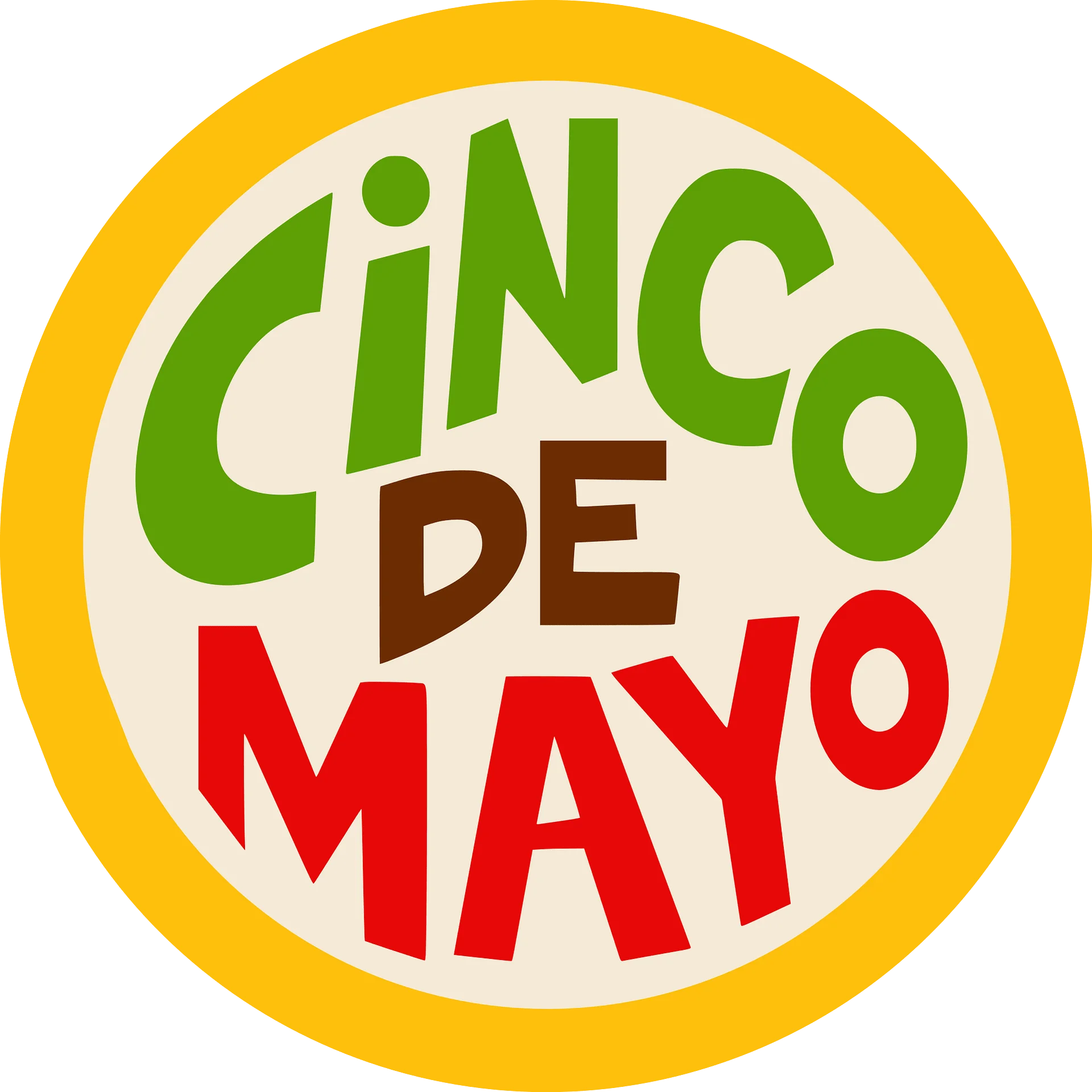 Festive Cinco de Mayo Celebration Logo Clipart with Colorful Lettering