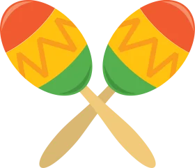 Festive Cinco de Mayo Celebration Maracas Clipart with Colorful Geometric Design
