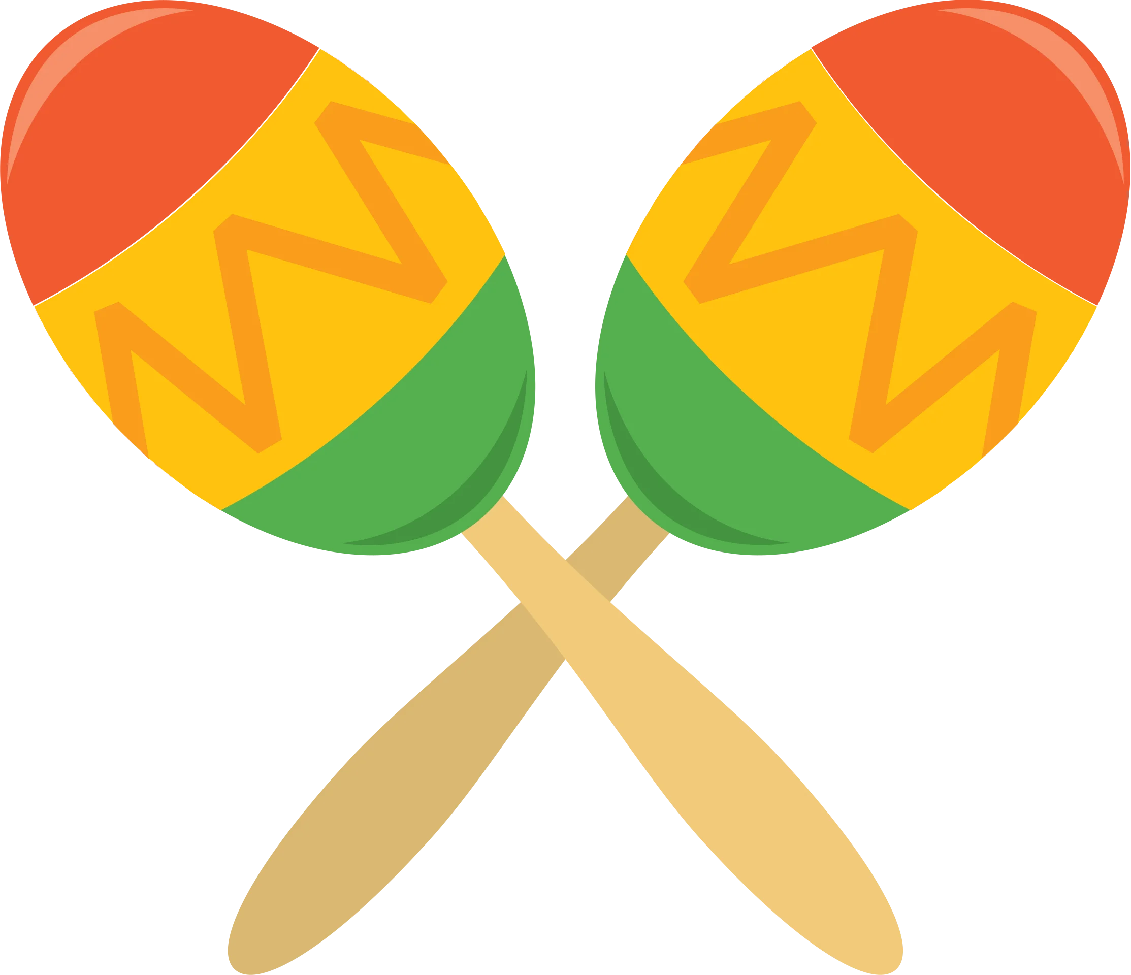 Festive Cinco de Mayo Celebration Maracas Clipart with Colorful Geometric Design