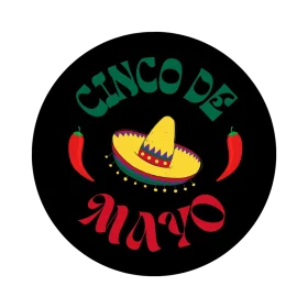 Festive Cinco de Mayo Clipart Celebration with Sombrero and Chili Peppers