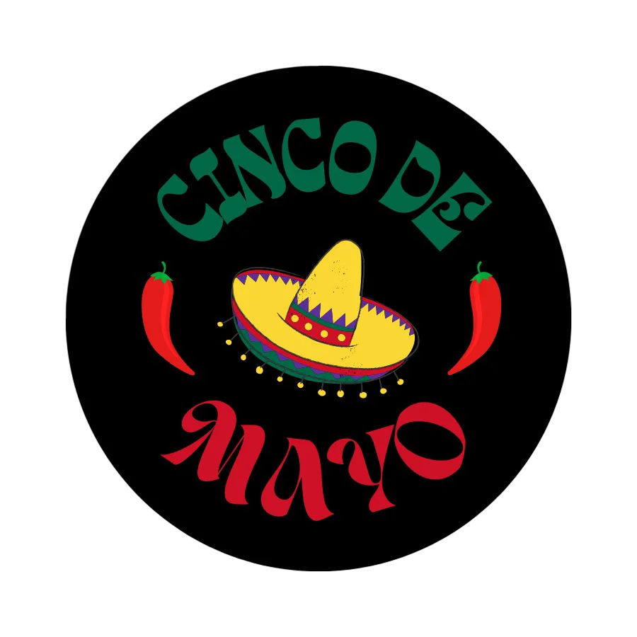 Festive Cinco de Mayo Clipart Celebration with Sombrero and Chili Peppers