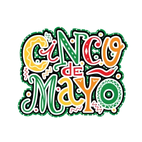 Festive Hand-Lettered Cinco de Mayo Celebration Clipart Design