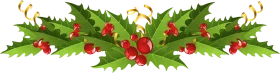 Festive Holly and Berries Christmas Decoration Clipart Illustration