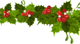 Festive Holly and Berry Branch Clipart: A Classic Christmas Decoration Design