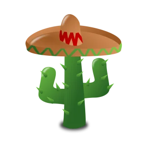 Festive Mexican Cactus Wearing Sombrero - Cinco de Mayo Themed Clipart Design