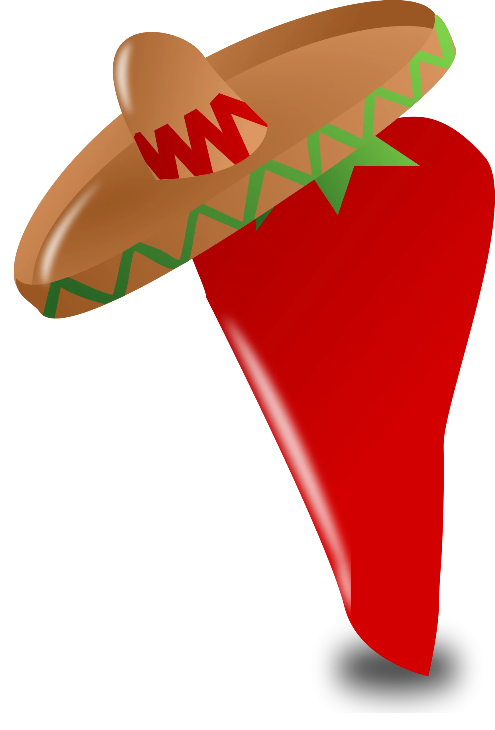 Festive Mexican Red Chili Pepper Wearing Sombrero Clipart Design