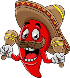 Festive Red Chili Pepper Mascot Celebrating Cinco de Mayo Clipart Adventure