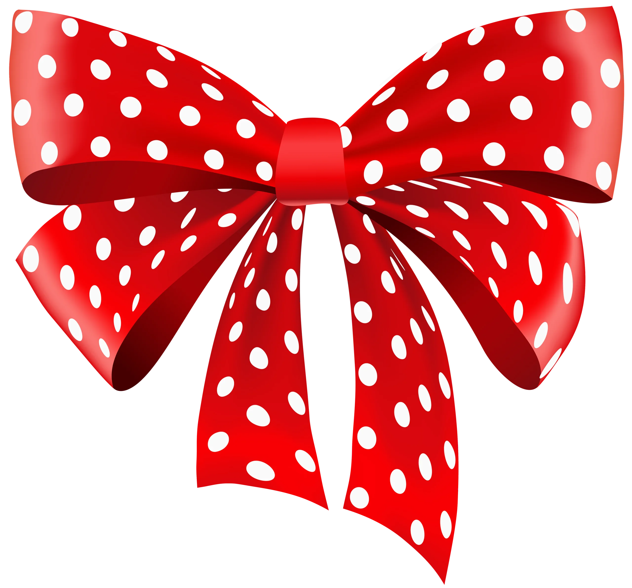Festive Red Polka Dot Bow Clipart - Classic Decorative Ribbon Graphic Design
