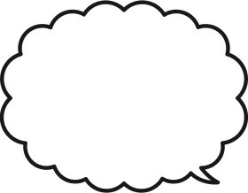 Fluffy Cloud-Shaped Speech Bubble Outline Clipart for Creative Designs