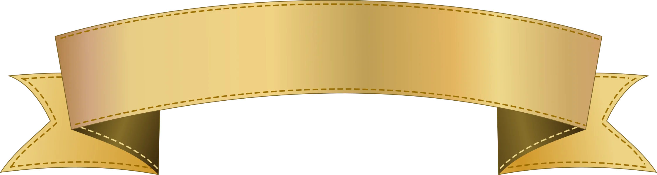 Golden Vintage Blank Banner Ribbon Clipart Design Element for Creative Projects