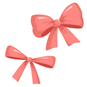 Graceful Coral Pink Bow Clipart: Elegant Decorative Ribbon Graphics