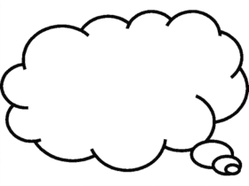 Hand-Drawn Thought Bubble Clipart with Soft Rounded Edges and Dreamy Design
