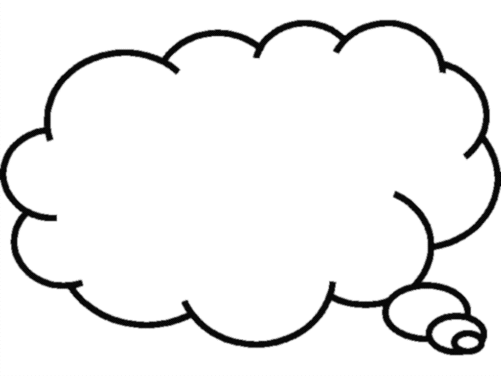 Hand-Drawn Thought Bubble Clipart with Soft Rounded Edges and Dreamy Design