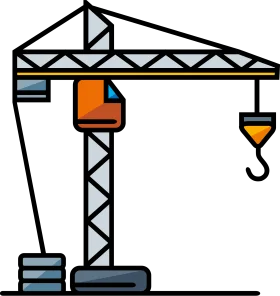 Industrial Construction Tower Crane Lifting Mechanism Clipart Design
