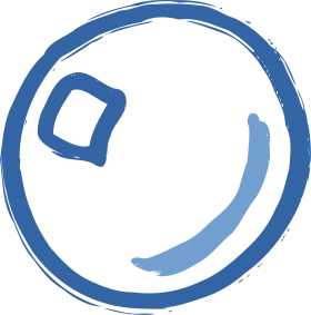 Minimalist Blue Swirl Bubble Clipart Design with Playful Geometric Elements