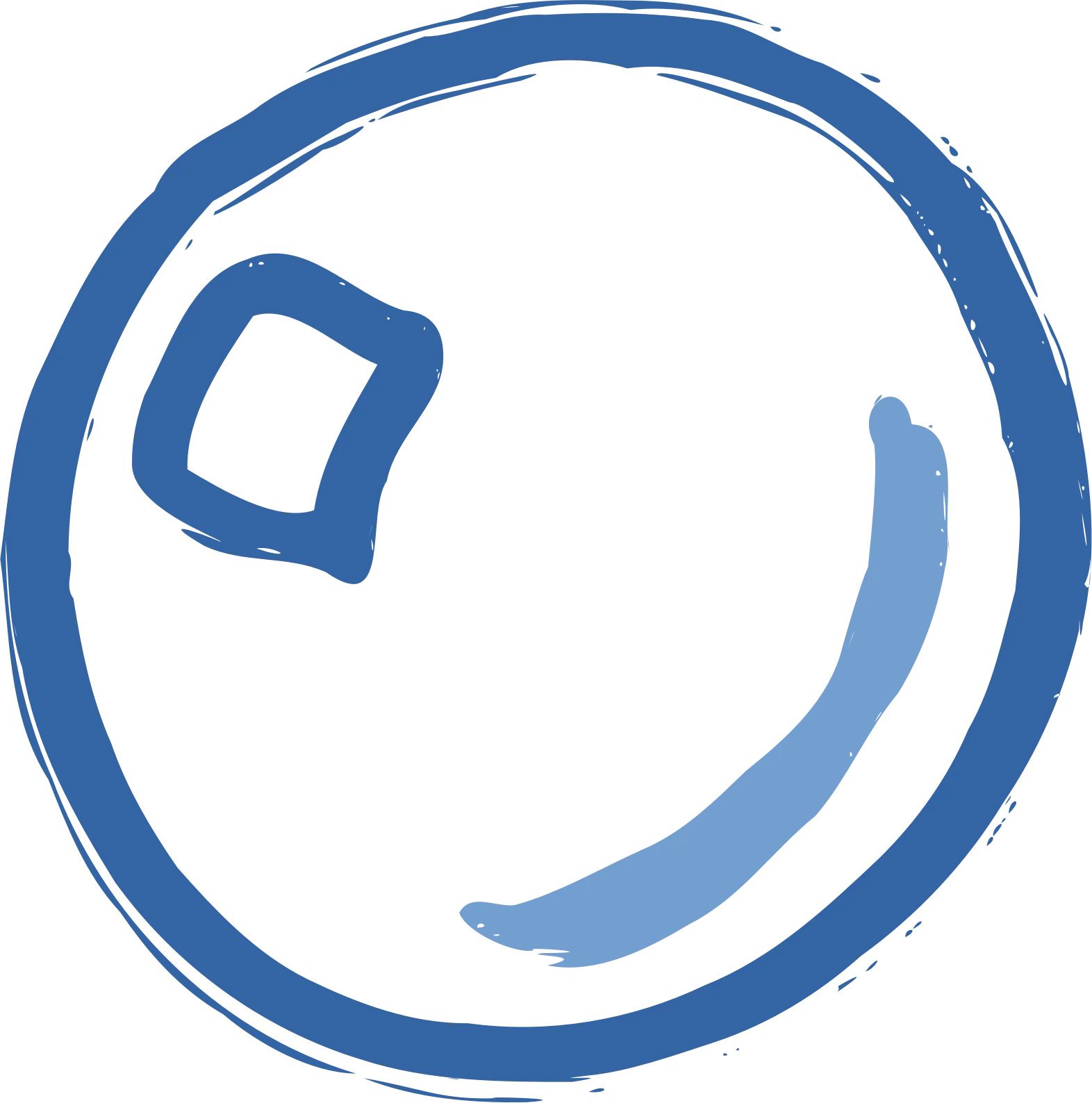 Minimalist Blue Swirl Bubble Clipart Design with Playful Geometric Elements