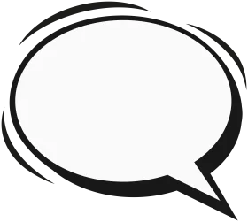 Minimalist Comic Speech Bubble Clipart with Clean Line Design