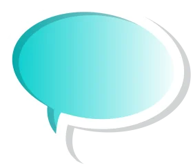Minimalist Teal and White Speech Bubble Clipart Design with Soft Gradient