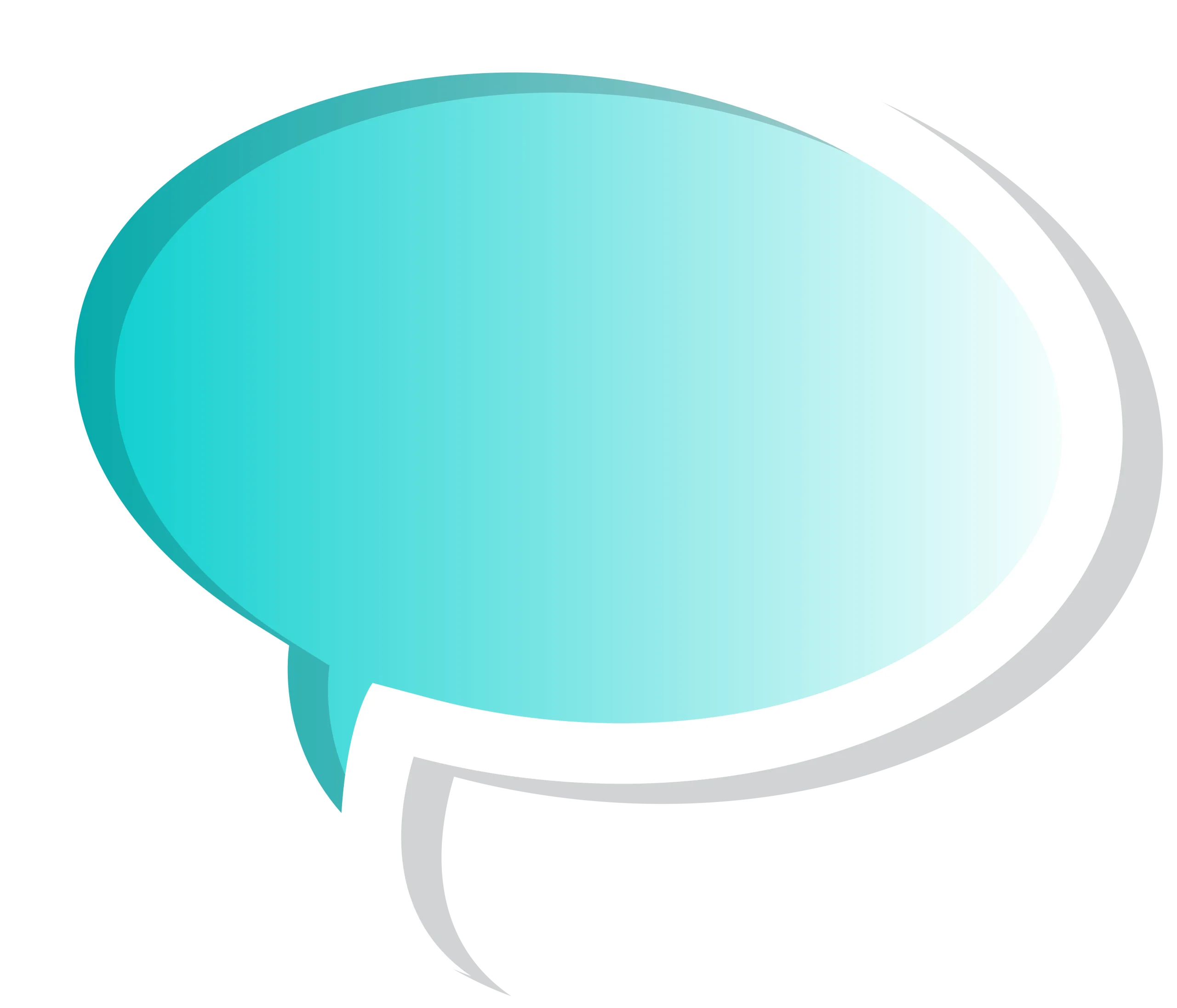 Minimalist Teal and White Speech Bubble Clipart Design with Soft Gradient