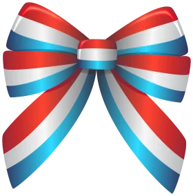 Patriotic Bow Clipart with Red, White, and Blue Striped Decorative Ribbon