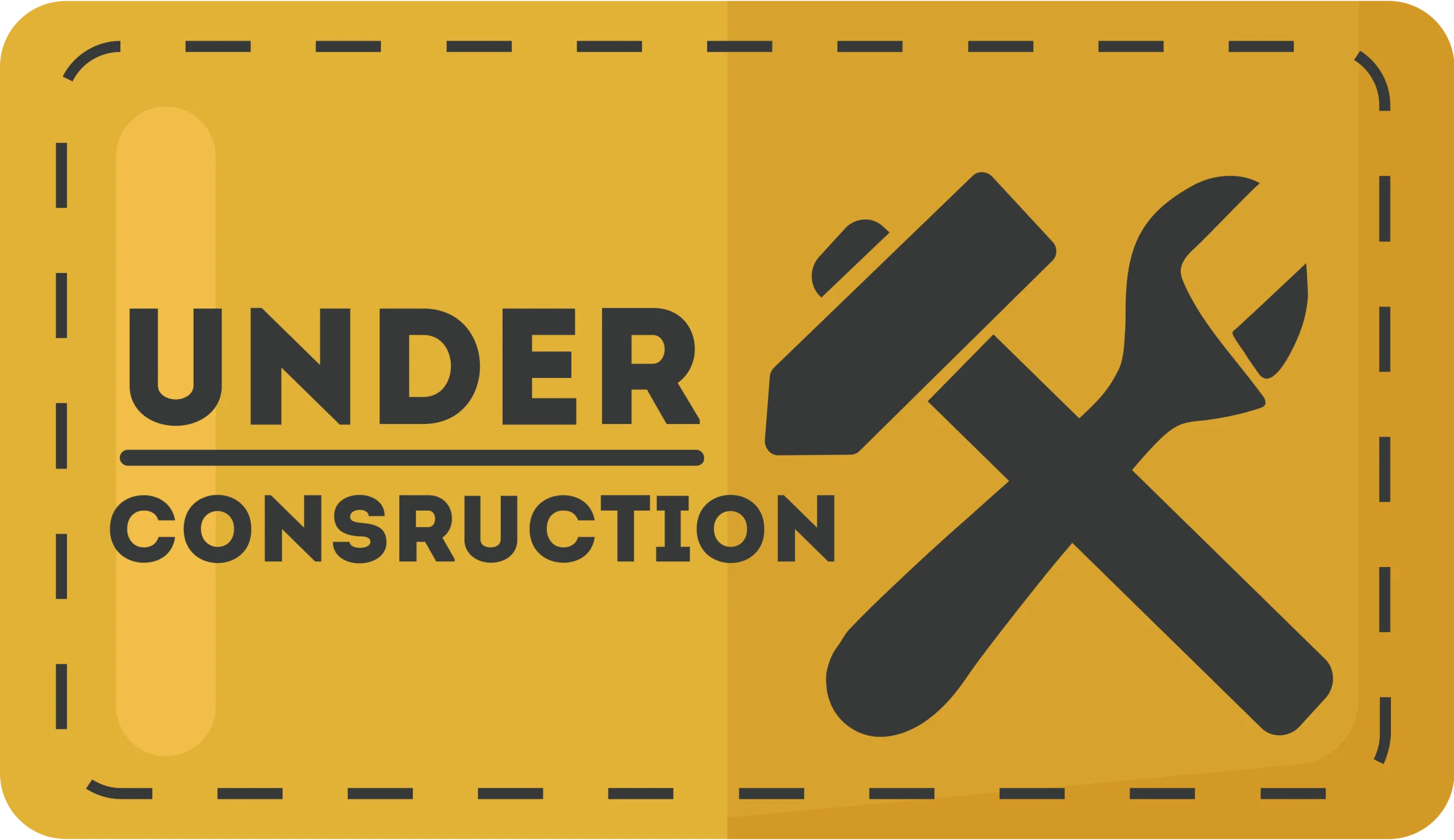 Professional Construction Site Warning Clipart with Hammer and Wrench Symbol