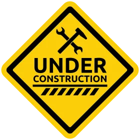 Professional Geometric Under Construction Warning Clipart Sign Design