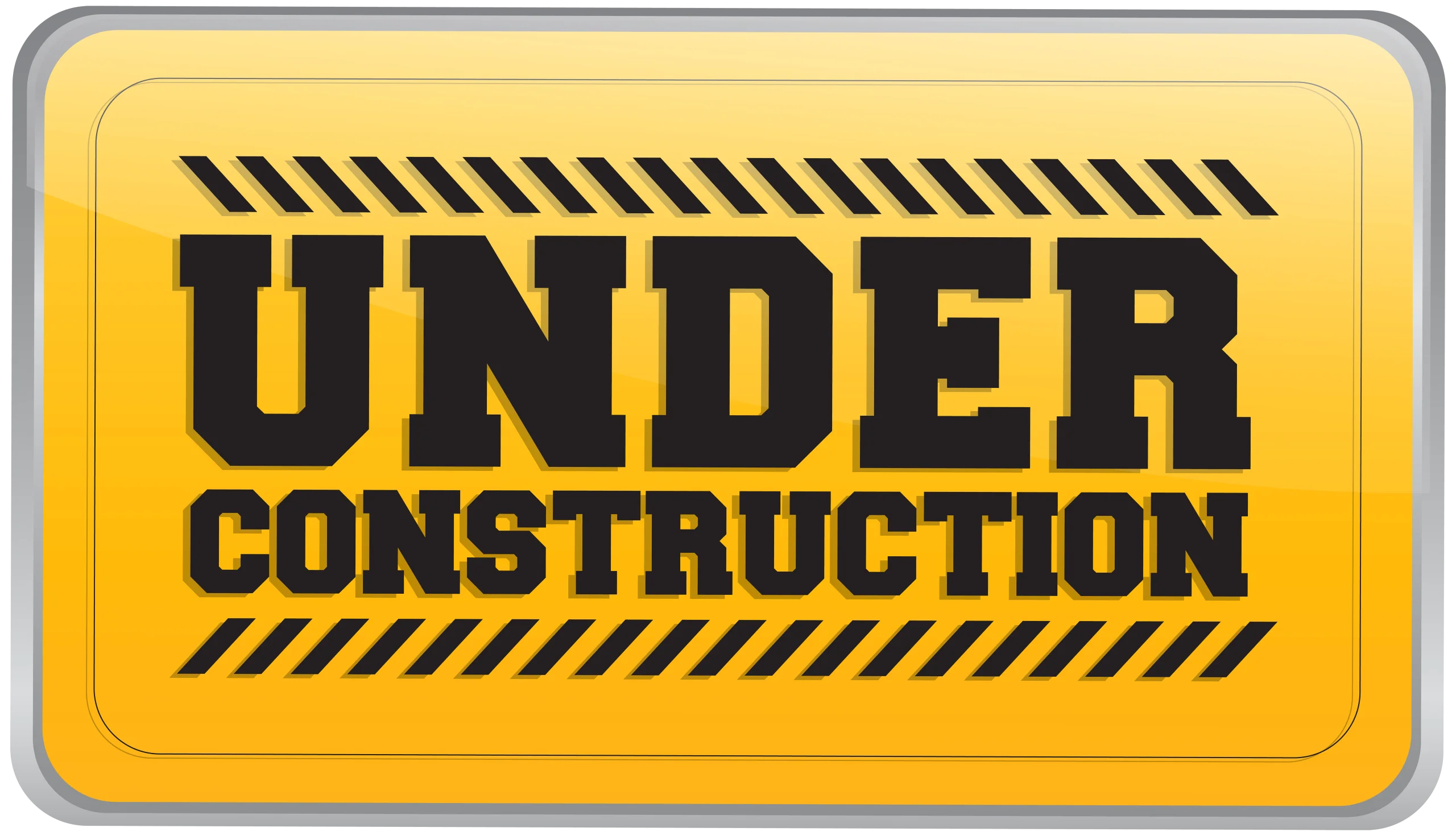 Professional Yellow Black Under Construction Clipart Warning Sign Design